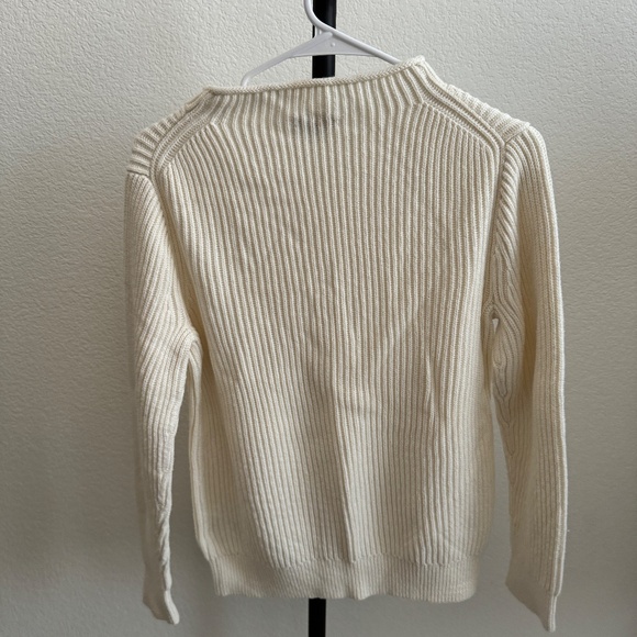 J.Crew Ivory Ribbed Mock Neck Sweater Size Small - Picture 2 of 6